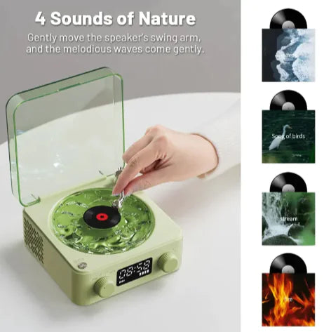 Retro Bluetooth Turntable Speaker with RGB Projection